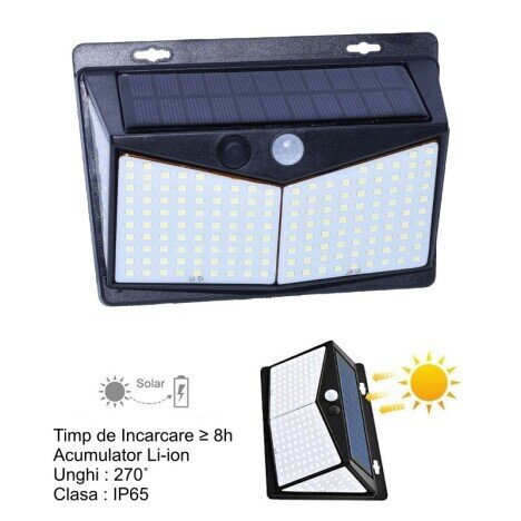 LAMPA DE PERETE SOLARA 208 LED + SENZOR