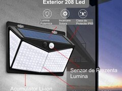 LAMPA DE PERETE SOLARA 208 LED + SENZOR