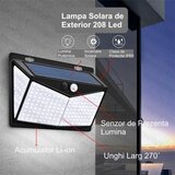 LAMPA DE PERETE SOLARA 208 LED + SENZOR